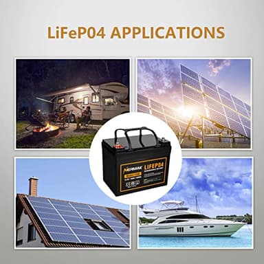 NERMAK 12V 50Ah Lithium LiFePO4 Deep Cycle Battery, 4000+ Cycles Lithium Iron Phosphate Rechargeable Battery for Solar, Marine, Home Energy Storage, Off-Grid Applications and More, Built-in 100A BMS - Image 6