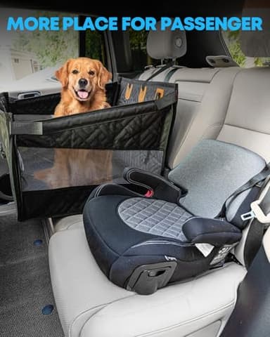 Kohree Dog Car Seat Cover for Medium Dogs, Hard Bottom Dog Car Seat Cover for Back Seat Waterproof 600D Car Hammock for Dogs Pet Back Seat Extender for Cars SUV Truck-Upgraded Version - Image 5