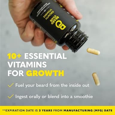 The Beard Club Advanced Beard Growth Kit - Derma Roller, Growth Oil, Vitamins and Vitamin Spray, Shampoo and Boar Bristle Brush - Gift Set - Cedar - Image 5