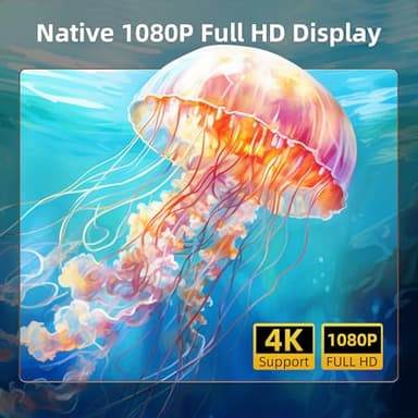 Mini Projector, Portable Projector 4K Support, Full HD 1080P Outdoor Projector, 270° Rotation Movie Projector, Compatible with Smartphone, TV Stick, Laptop, PS4, HDMI, USB (No WiFi or Bluetooth) - Image 4