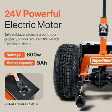 SuperHandy Electric Trailer Dolly – 24V 800W Heavy Duty Motor, Adjustable Thumb Throttle, Reverse/Drive Switch (6 Wheel, 7500 lb) - Image 6