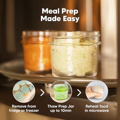 KeaBabies 12pk 4oz Glass Baby Food Containers with Lids - Leak-Proof, Microwavable Small Glass Jars, Baby Purees & Toddler Snack Storage Containers, BPA-Free, Dishwasher & Freezer Safe (Sage) - Image 9