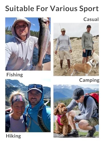 baleaf Men's UV SPF Hoodie Shirt UPF 50+ Sun Protection Long Sleeve T-Shirts Rash Guard Fishing Swimming Lightweight Light Grey Heather S - Image 6