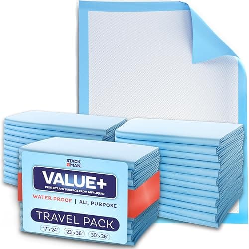 Chucks Pads Variety Pack - 3 Sizes - (17X24", 23X36", 30X36") - 15 Disposable Underpads - The Right Size for Every Need - Make Traveling Easy - Sample Our Range of Sizes or Pack Them for Your Trip! - Image 1