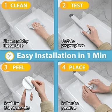 4our Kiddies Baby Toilet Lock (2 Pack) for Child Safety, Baby Proof Toilet Seat Lock with 2 Extra Pallet Fit for Most Standard Toilet, Easy Intallation Toilet Lid Lock with 2 Extra 3M Adhesive - Image 7