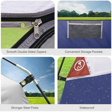 CAMPROS CP 4 Person Tent, Dome Tents for Camping with Rainfly, Waterproof Camping Tent Easy Set Up, Portable Family Tent with Large Mesh Window & Carry Bag for Outdoor Hiking - Image 7