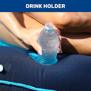 Aqua Luxury Water Lounge, X-Large, Inflatable Pool Float with Headrest, Backrest & Footrest, Navy/Light Blue - Image 5