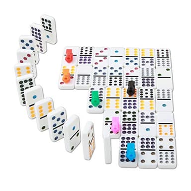 NOLIE Mexican Train Dominoes Game, Double 12 Dot Dominoes Set with Aluminum Case - Image 6