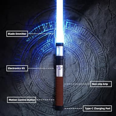 Saberforms Lightsaber Dueling Light Saber with 12 RGB Colors 16 Sound Fonts and Motion Control, Force FX Lightsabers with Premium Metal Handle and Replaceable Blade, Light Sabers for Adults, Kids - Image 8