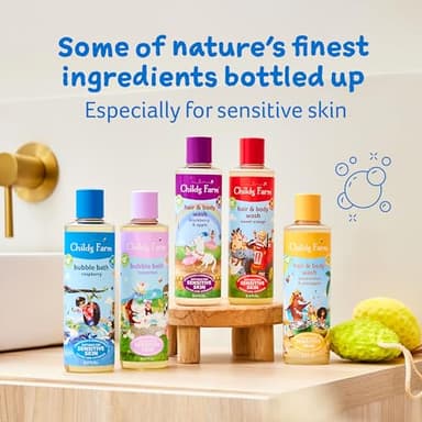 Childs Farm, Kids Bubble Bath for Dry, Sensitive Skin, Organic Raspberry, Gently Cleanses & Soothes, Vegan, Cruelty-Free, 8.4 fl oz - Image 10