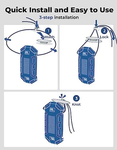 KEMIMOTO Boat Fenders, Boat Bumpers for Docking with Lope, Upgraded Boat Bumpers, Boat Fender for Docking for Pontoon, Jon Boat, Black, 2 PC - Image 5