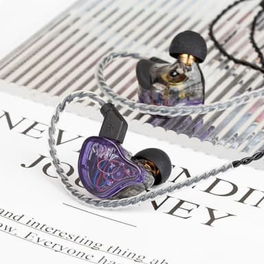 CCZ Melody in ear Monitor Headphones, hifi 1DD 1BA Drivers iem Earphones, Wired Earbuds with Crisp Clear Sound, 3.5mm Corded Earbuds for Singers Musicians Drummer Studio (Purple, without microphone) - Image 7