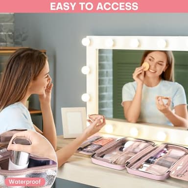 Travel Size Toiletry Bag for Women, Portable Cosmetic Bag with Hanging Hook, Travel Essentials Water-resistant Makeup Organizer for Accessories, Shampoo, Full-size Container, Toiletries - Image 8