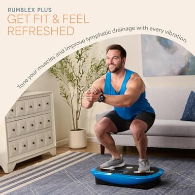 LifePro Rumblex Plus 4D Vibration Plate Exercise Machine - Triple Motor Oscillation, Linear, Pulsation + 3D/4D Motion Vibration Platform/Whole Body Vibration Machine for Weight Loss & Shaping. (Blue) - Image 2