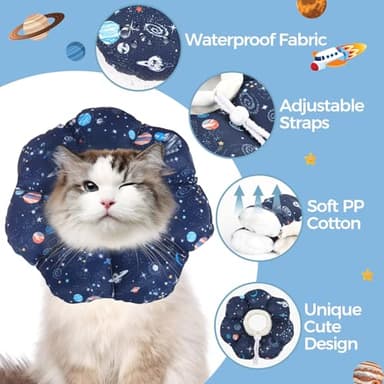 ComSaf Cat Cone Collar Soft, Protective Adjustable Cat Cones to Stop Licking After Surgery, Comfortable Lightweight Elizabethan Collar for Kitten Prevent from Licking Wounds, Not Block Vision - Image 4