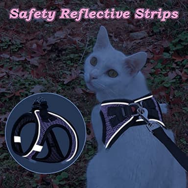 SALFSE Cat Harness and Leash for Walking Escape Proof, Adjustable Kitten Vest Harness Reflective Soft Mesh Puppy Harness for Outdoor, Comfort Fit, Easy to Control (Lpink, M) - Image 5
