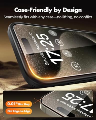 UNBREAKcable 2+2 Pack for iPhone 15 Pro Max Screen Protector & Lens Protector 【Military-Grade】【Easy Install】【Efficient Night Shot】9H+ Shatterproof Tempered Glass Film,Bubble-Free&Anti-Fingerprint ,Case Friendly-6.7 inch - Image 6