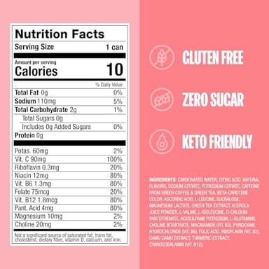 ZOA Zero Sugar Energy Drinks, White Peach - Sugar Free with Electrolytes, Healthy Vitamin C, Amino Acids, Essential B-Vitamins, and Caffeine from Green Tea - 12 Fl Oz (12-Pack) - Image 2