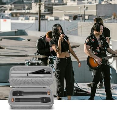 Wireless Microphone Case for JBL Wireless Two Microphone System for JBL Partybox DIY - Sized Mic Case Fits from 8.25-10.5In Handheld Dual Mic, Recivers, Audio Cable, Power Cord-Grey(Box Only) - Image 8