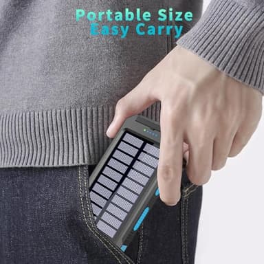 YOLOSKS Solar Charger Power Bank, 39800mAh Portable Charger Fast Charger USB C Port Built-in Led Flashlight and Compass for All Cell Phone and Electronic Devices - Image 4