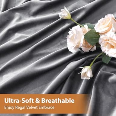 COMHOMA Cross Legged Office Chair with Wheels Armless-Office Desk Chair, Modern Vanity Computer Task Chairs for Home Bedroom, Comfortable Wide Seat for Lower Back Pain Relief, Soft Velvet, Gray - Image 7