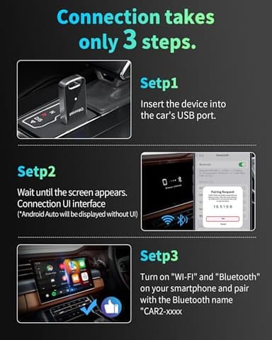 OTTOCAST Mini 2 in 1 Wireless Carplay Adapter & Wireless Android Auto Adapter for Apple iPhone Samsung or Other AndroidPhone, USB Bluetooth Car Accessories for OEM Wired Carplay/Android Auto Cars - Image 8