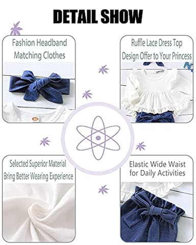 NZRVAWS 18-24 Months Baby Girls Clothes Infant Toddler 18 Months Long Sleeve Blue Fall Winter Long Pants Fall Winter - Image 3