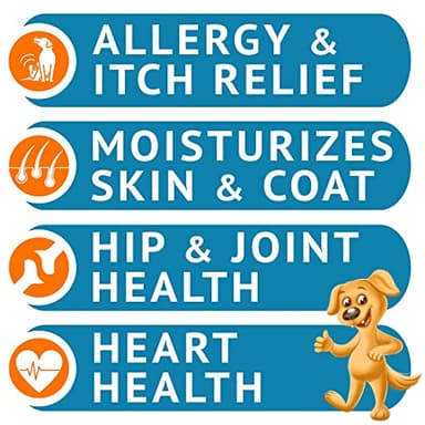 GOODGROWLIES Omega 3 Fish Oil for Dogs (360Ct) - Skin&Coat Chews - Dry & Itchy Skin Relief + Allergy Support - Shiny Coat - EPA&DHA Fatty Acids - Salmon Oil Chews Promotes Heart, Hip & Joint Support - Image 2