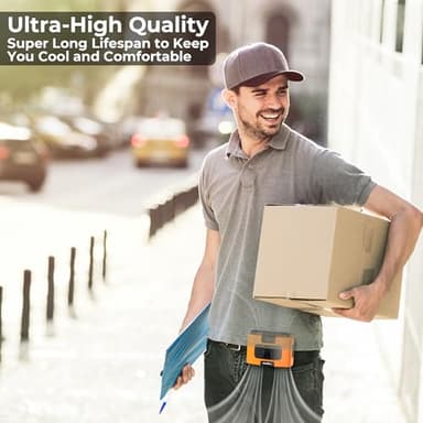 AddAcc Portable Waist Fan, 20000mAh Battery Operated, Clip On Belt & Rechargeable, 10 Speeds 16000RPM Strong Airflow, Max 40H Working Time, Personal Shirt Fan for Outdoor Jobsite Camping Travel - Image 5