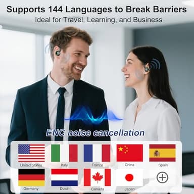 Ai Translation Earbuds Real Time, 164 AI Language Translator Earbuds,3-in-1 Translator Earbud Bluetooth 5.4 with 5 Translation Modes,48H Translatior Headphones for Travel, Business, Learning, Black - Image 3