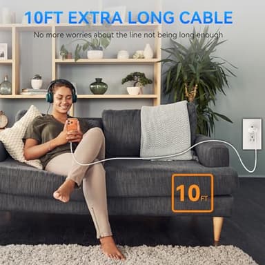iPhone 17 16 Pro Max Charger Fast Charging Block, 30W iPhone 17/16 Pro Max USB C Fast Charger with 10 FT Type C Fast Charging Long Cable Cord for iPhone 17 Pro Max/17 Pro/17/Air/16 Pro max/16 Pro/15 - Image 6