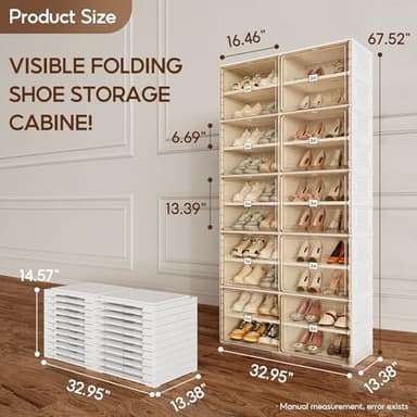 ANTBOX Portable Shoe Rack Organizer for Closet Entryway, Stackable Sneaker Storage Shoe Cabinet with Magnetic Clear Door, Large Plastic Storage containers Bins with Lids 10 Tiers 40 Pairs - Image 5