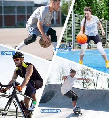 HiRui Knee Pads for Kids Youth Adult, Basketball Baseball Knee Brace Knee Support, Collision Avoidance Kneepad Compression Knee Sleeve for Volleyball Football Cycling Running-1Pair (Black, L) - Image 7