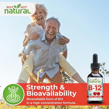 Why Not Natural Organic Vitamin B12 Liquid - Sublingual Extra Strength 60 x 5000 mcg Methylcobalamin Drops, Vegan, Maximize Absorption and Energy - Image 6
