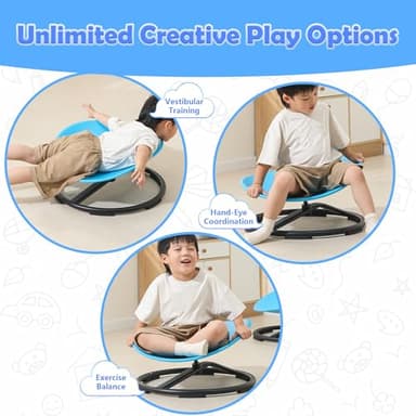 makarci Spinning Chair for Autistic Kids - Kids Sensory Chair, Sit and Spin Toys for Toddlers, Autism Sensory Products for Body Coordination & Balance, Sensory Play (Blue) - Image 3