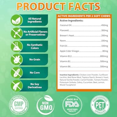 Carmelie Flea and Tick Prevention for Dogs Chewables - 200 Soft Chews Natural Dog Flea and Tick Chewables, Oral Flea Supplement for Dogs, Puppy Flea Support - All Breeds & Ages - Chicken Flavor - Image 7