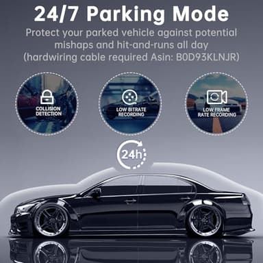 Dash Cam Front and Rear: 2.5K+1080P Dual Dash Camera for Cars, Ecomoment Car Camer with 1.47" IPS Screen, Built-in Wi-Fi, 170° Wide Angle, Night Vision, G-Sensor, 24H Parking Mode, Included 32GB Card - Image 7