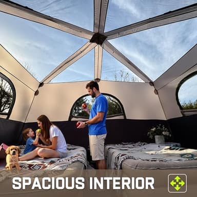 HINSTANT 4/6/8 Person Instant Tent, Waterproof Pop Up Tents for Camping with Rainfly, 60 Seconds Easy Setup, Automatic Cabin Tent for Family Camping with Expandable Carry Bag & Upgraded Ventilation - Image 4