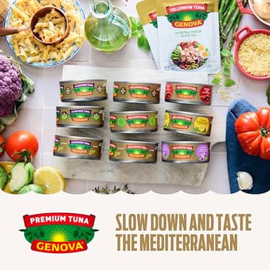 Genova Premium Solid Light Tuna in Olive Oil, 5 Ounce Cans, 12-Pack – Nutrient Rich, High Protein Canned Tuna Fish - Delicious, Easy, Nutritious Ready to Eat Meals - Image 8