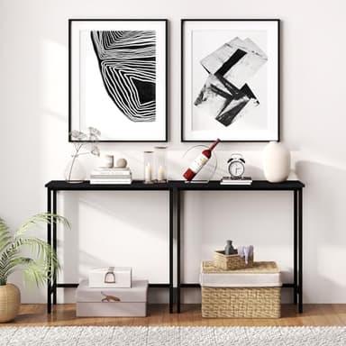 HollyHOME Narrow Console Table, 29.5" Slim Entryway Table, Sofa Stand, Hallway Shelf for Hallway, Bedroom, Living Room, Foyer, Black - Image 8