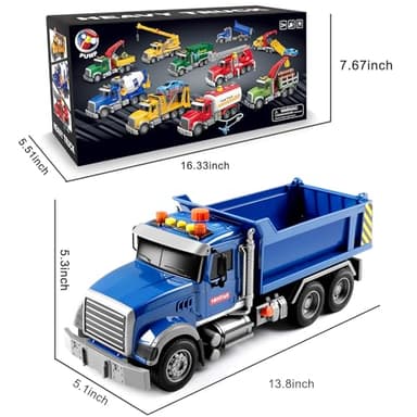 Dwi Dowellin Toddler Trucks Toys for Boys Age 3-5,Big Dump Truck with Lights and Sounds,Kids Boy Toys Christmas Birthday Gift Car - Image 6