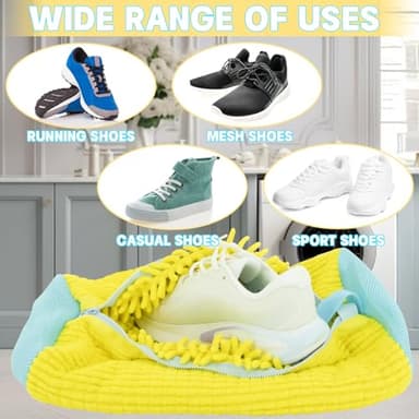 2PCS Shoe Washing Machine Bgs,Laundry Shoe Bags for Washer and Dryer, Reusable and Durable Zipper Sneaker Shoe Washing Bag, Tennis Shoe Cleaning Bag for All Shoe Types (Yellow) - Image 4