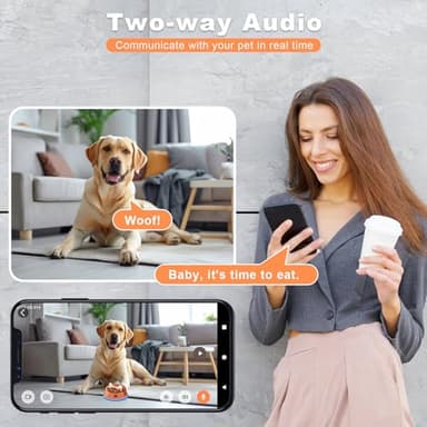 Fexfor 2K Pet Camera Security Dogs Camera, On-Device AI Tracking and Pet Monitoring, 360° View, with Treat Dispenser, Local Storage, 2-Way Audio, Phone App, Motion Alert - Image 4