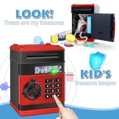 Saidrip Piggy Bank for Kids, Money Bank Toys for Ages 6 7 8 10 11 12 13, Electronic Cash Coin Money Saving Box， Birthday for 8 9 10 Year Old Boys Girls - Image 6