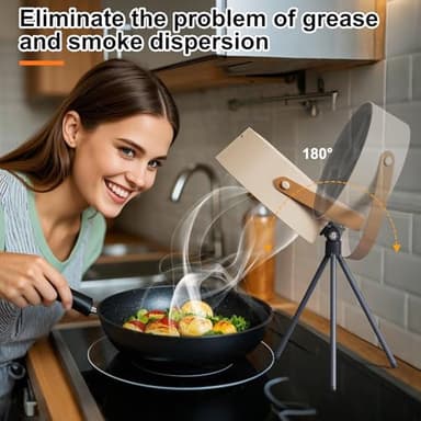 Portable Range Hood, Tabletop Hood Range, Rechargeable 3-Speed Exhaust Fan, Adjustable, Portable Range Hood for Kitchen for Caravanning, Hotpot, and Barbecue, with Low-Noise Operation - Image 4