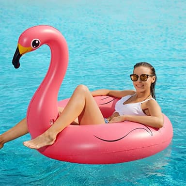 Inflatable Unicorn Flamingo Pool Floats - Jasonwell 2 Pack Pool Floaties Inflatables Rafts for Swimming Pool Tubes for Floating Lake Beach Floaty Swim Rings Pool Party Toys for Adults Kids - Image 4