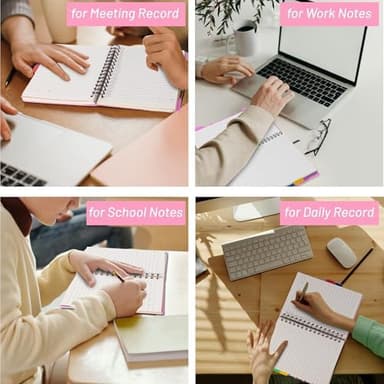 CAGIE 5 Subject Notebook College Ruled, Small Spiral Notebook 5x7 with Divider Tabs, A5 Spiral Notebooks for Women, 240 Pages Spiral Note book for School Note Taking, Pink - Image 7