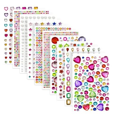 2774PCS Gem Stickers, Self Adhesive Gems for Crafts, Acrylic Bling Heart Sticker, Jewel Stickers Crafts self Adhesive, Assorted Shapes Jewels Rhinestones Sticker, Craft Supplies for Kids - Image 3