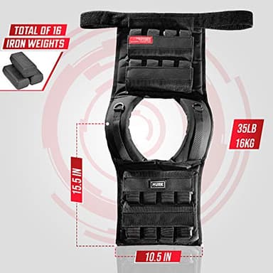 MVRK Weighted Vest Men 35lbs - Weighted Workout Vest With Removable Iron Weights, Heavy Duty Weighted Exercise Vest For Functional Training & Calisthenics - Weight Vest for Men and Women - Image 5