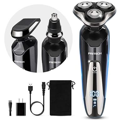 Electric Razor for Men - Rechargeable Electric Shaver for Men, Waterproof Wet Dry Cordless Razor with Nose Hair Trimmer and Sideburns Trimmer - Image 1